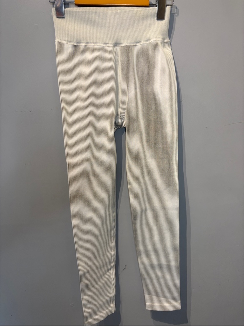 Calvin Klein Performance Light Grey Ribbed Leggings - Picture 6 of 7
